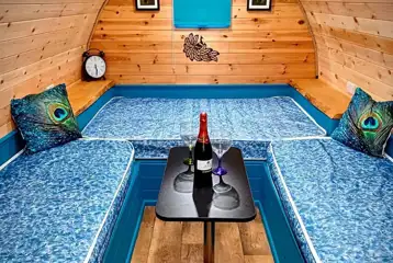 Peacock camping pod interior Peacock camping pod interior