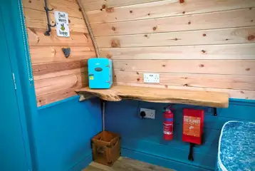 Peacock camping pod interior Peacock camping pod interior