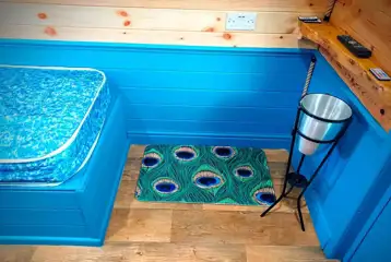 Peacock camping pod interior Peacock camping pod interior