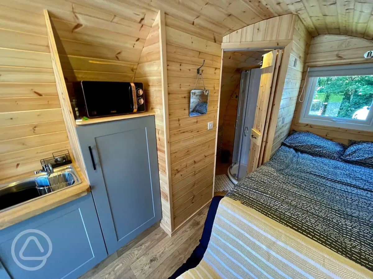 Glamping pod interior