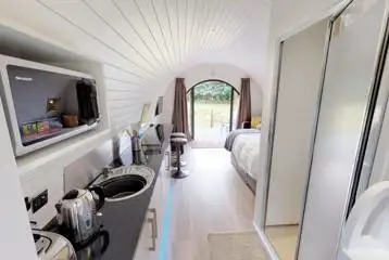 Ensuite glamping pod interior