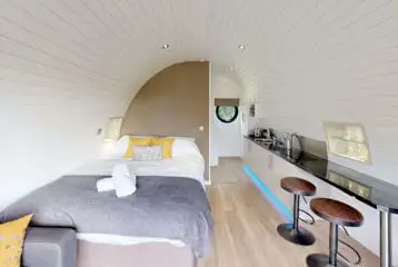 Ensuite glamping pod interior