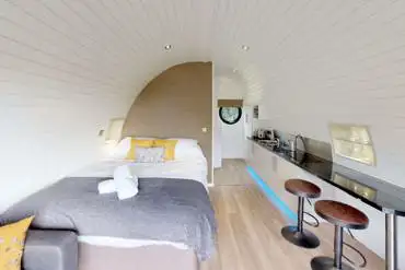 Ensuite glamping pod interior