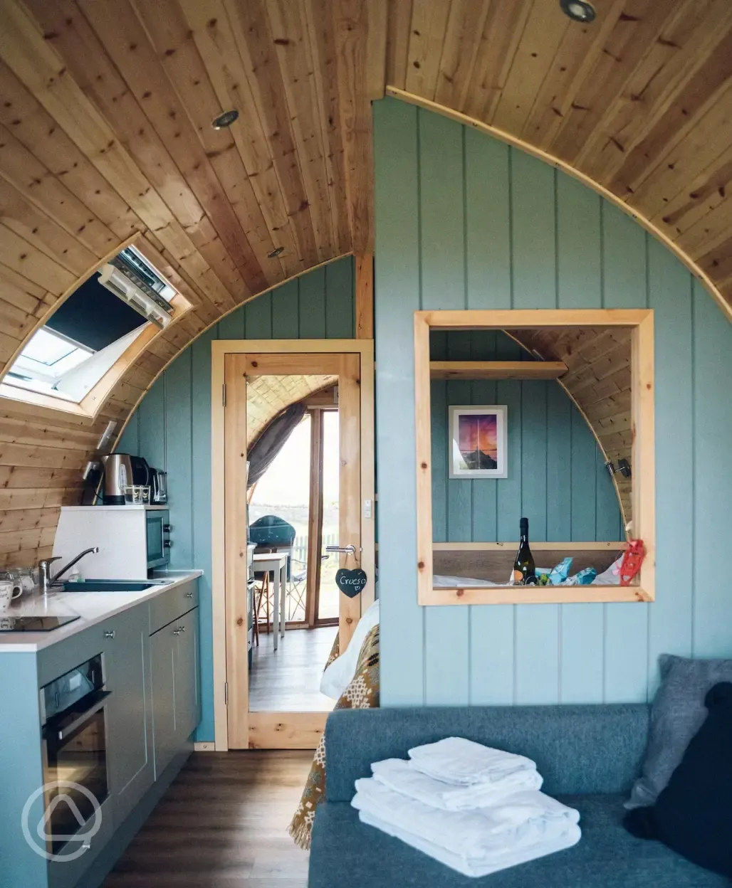 Ensuite glamping pod interior