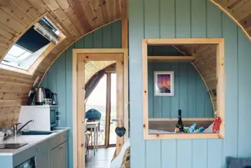 Ensuite glamping pod interior