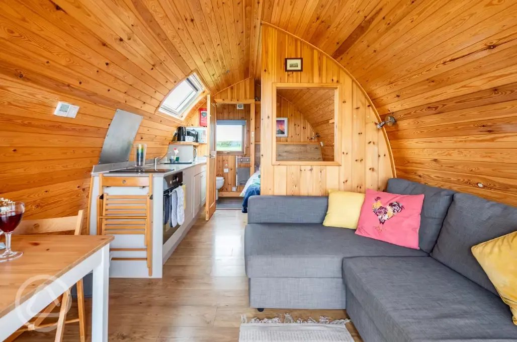 Ensuite glamping pod interior 