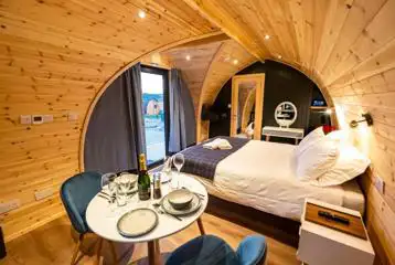 Honeymoon suite pod with hot tub interior