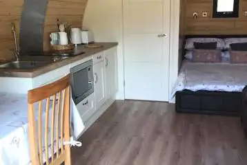 Ensuite glamping pod interior Ensuite glamping pod interior