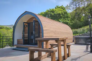 Large ensuite glamping pod with hot tub at Three Streams Glamping Large ensuite glamping pod with hot tub at Three Streams Glamping