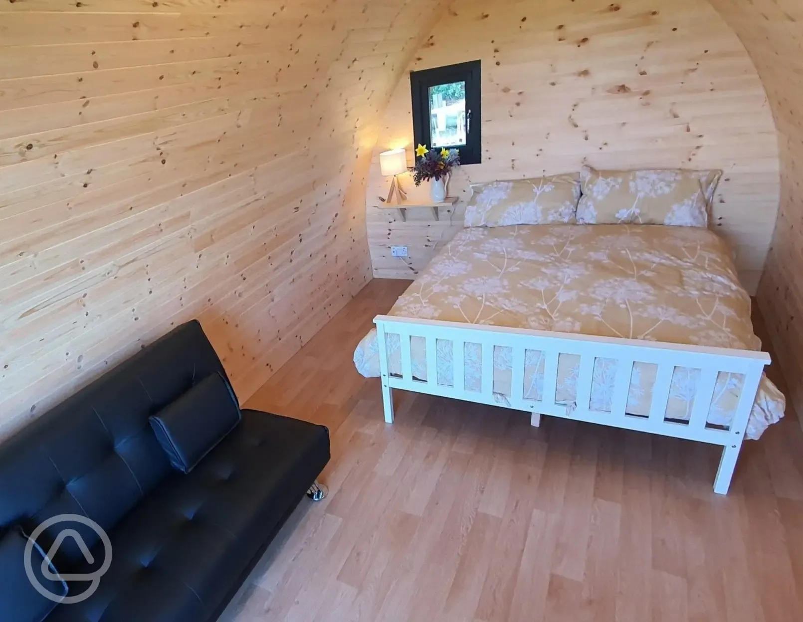 Glamping pod interior