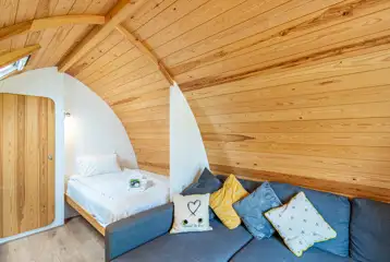 Glamping pod (with optional two person hot tub) interior