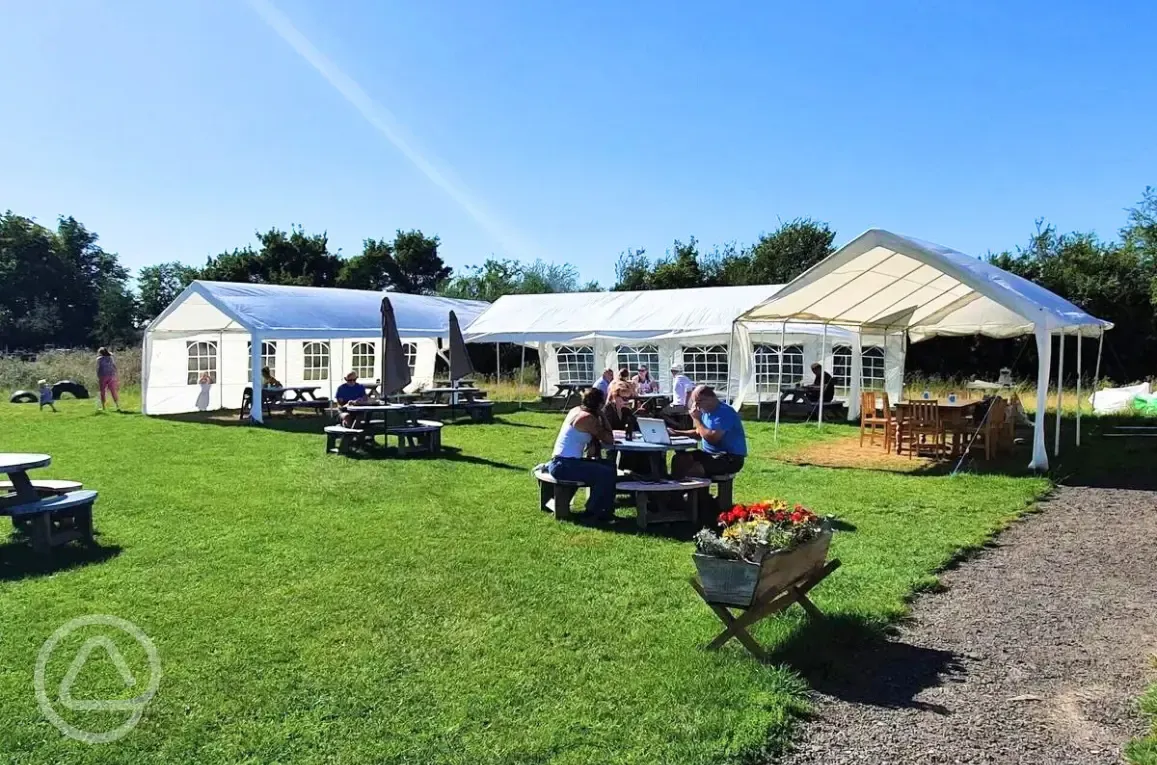 Farm shop and cafe outdoor seating