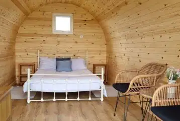 Luxury camping pod interior