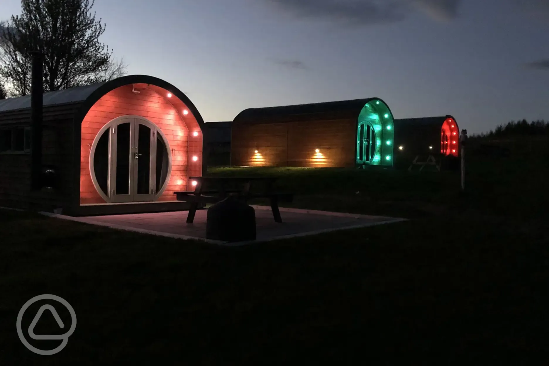 Pods at night