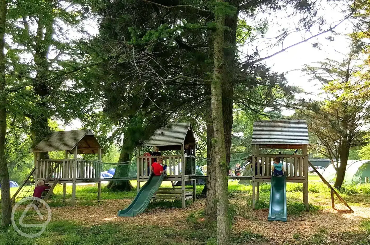 Play park with a climbing frame