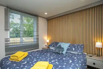 Stargazer glamping cabin double bedroom with bedding included Stargazer glamping cabin double bedroom with bedding included