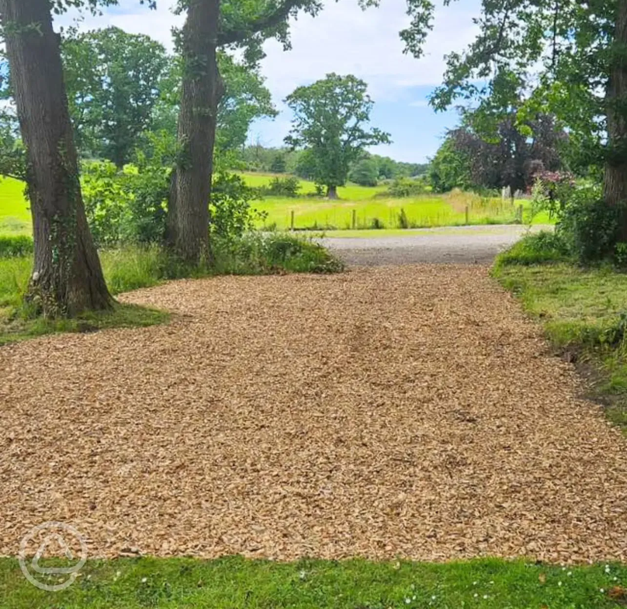 Bark hardstanding pitches with private hot tubs