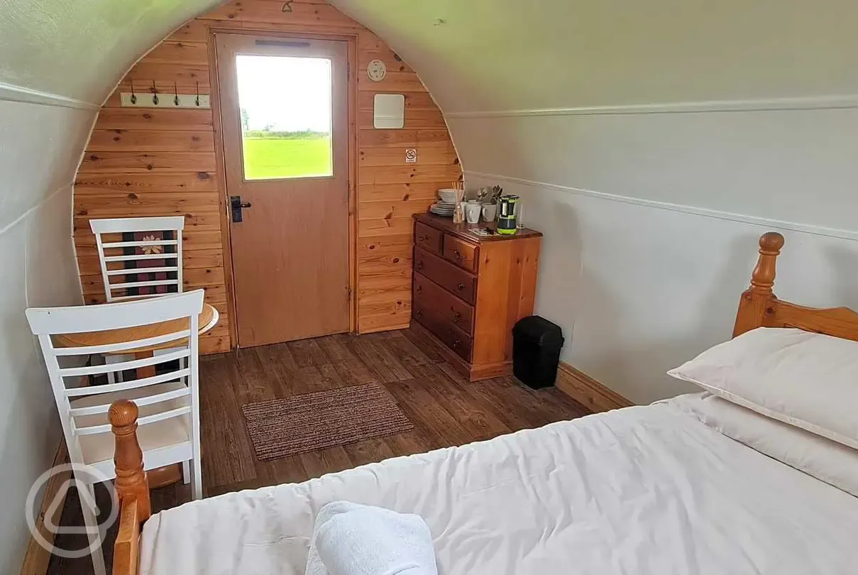 Camping pod interior