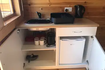 Ensuite glamping pod kitchen area Ensuite glamping pod kitchen area