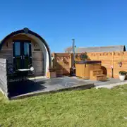 Luxury ensuite glamping pod with wood-fired hot tub hydro spa Luxury ensuite glamping pod with wood-fired hot tub hydro spa
