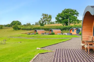 Range of glamping pods at Great House Farm Luxury Pods and Self Catering