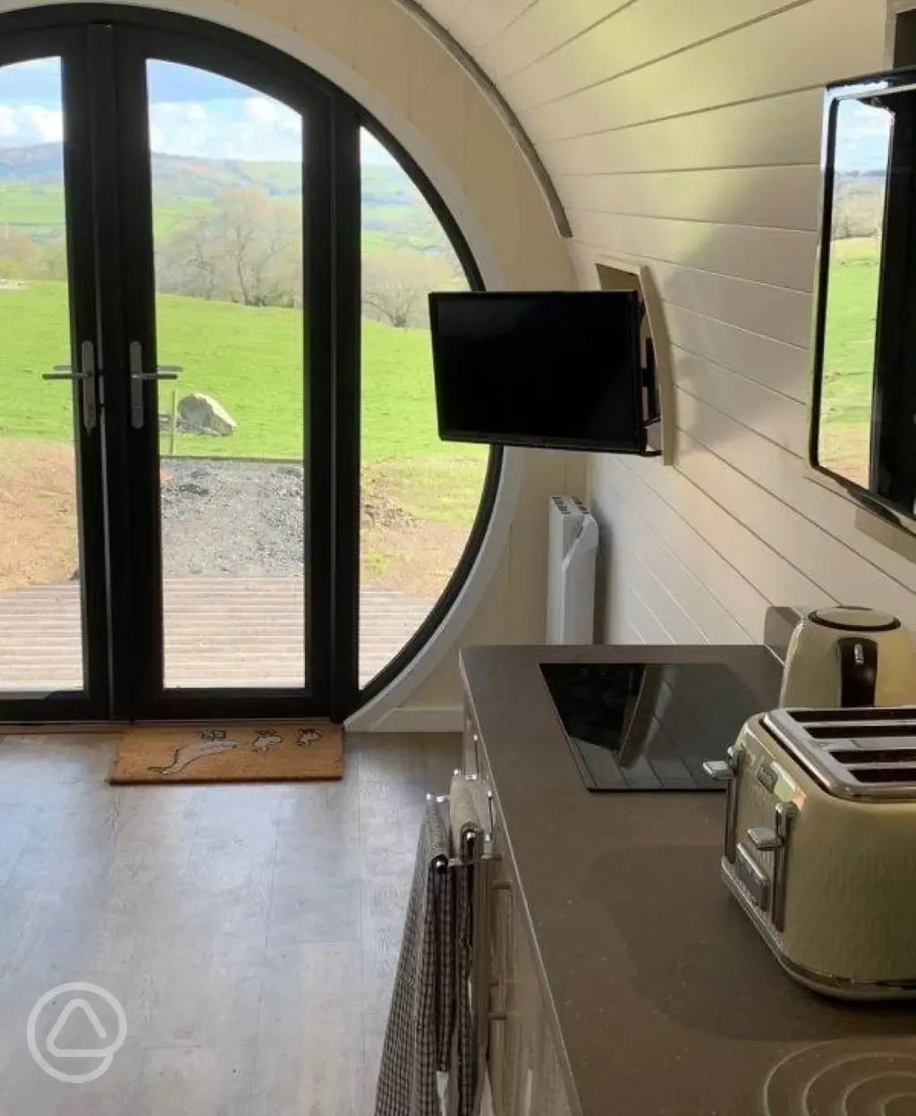 Chwefru and Irfon glamping pod kitchen