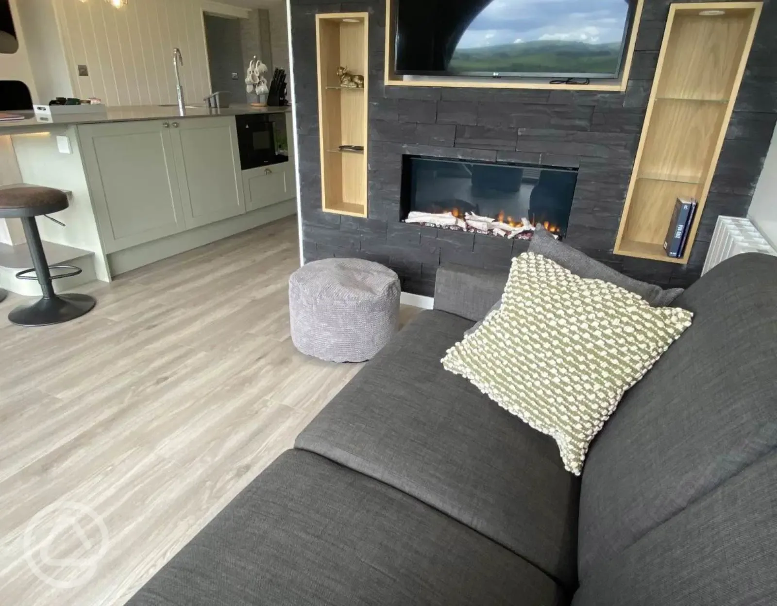 Severn glamping pod living area