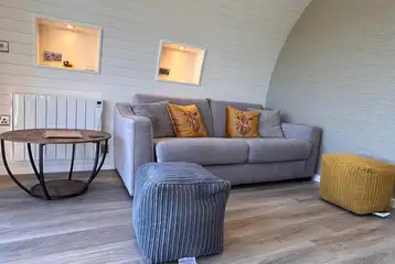 Edw double sofa bed and living area