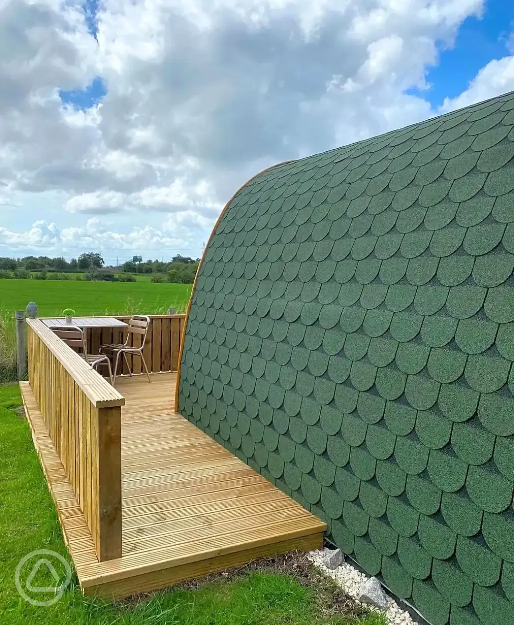 Patio area outside of the glamping pods