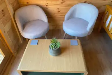 Glamping pod interior- seating