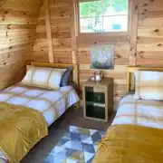 Twin glamping pod interior