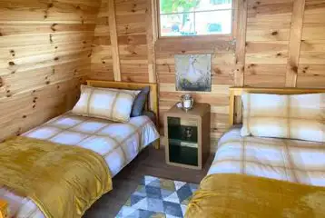 Twin glamping pod interior