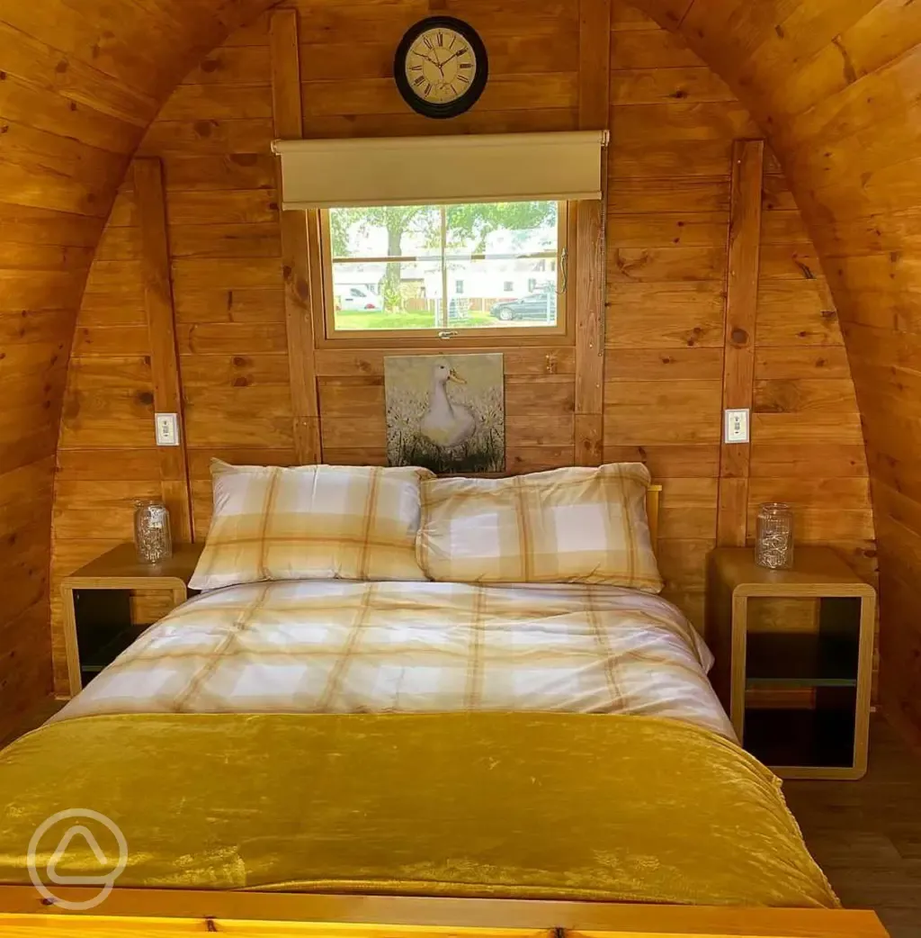 Double glamping pod interior