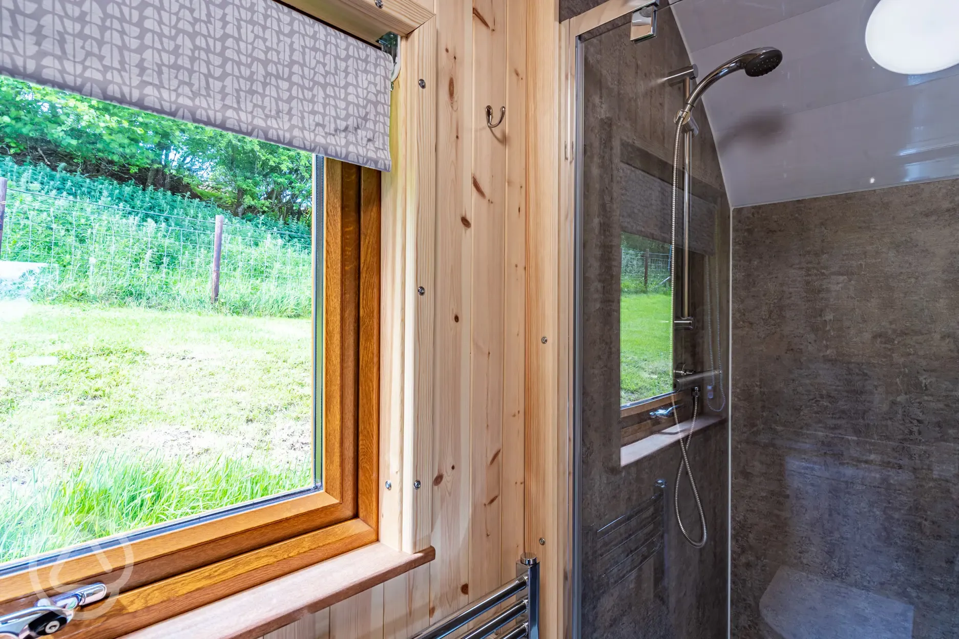 Glamping pod shower