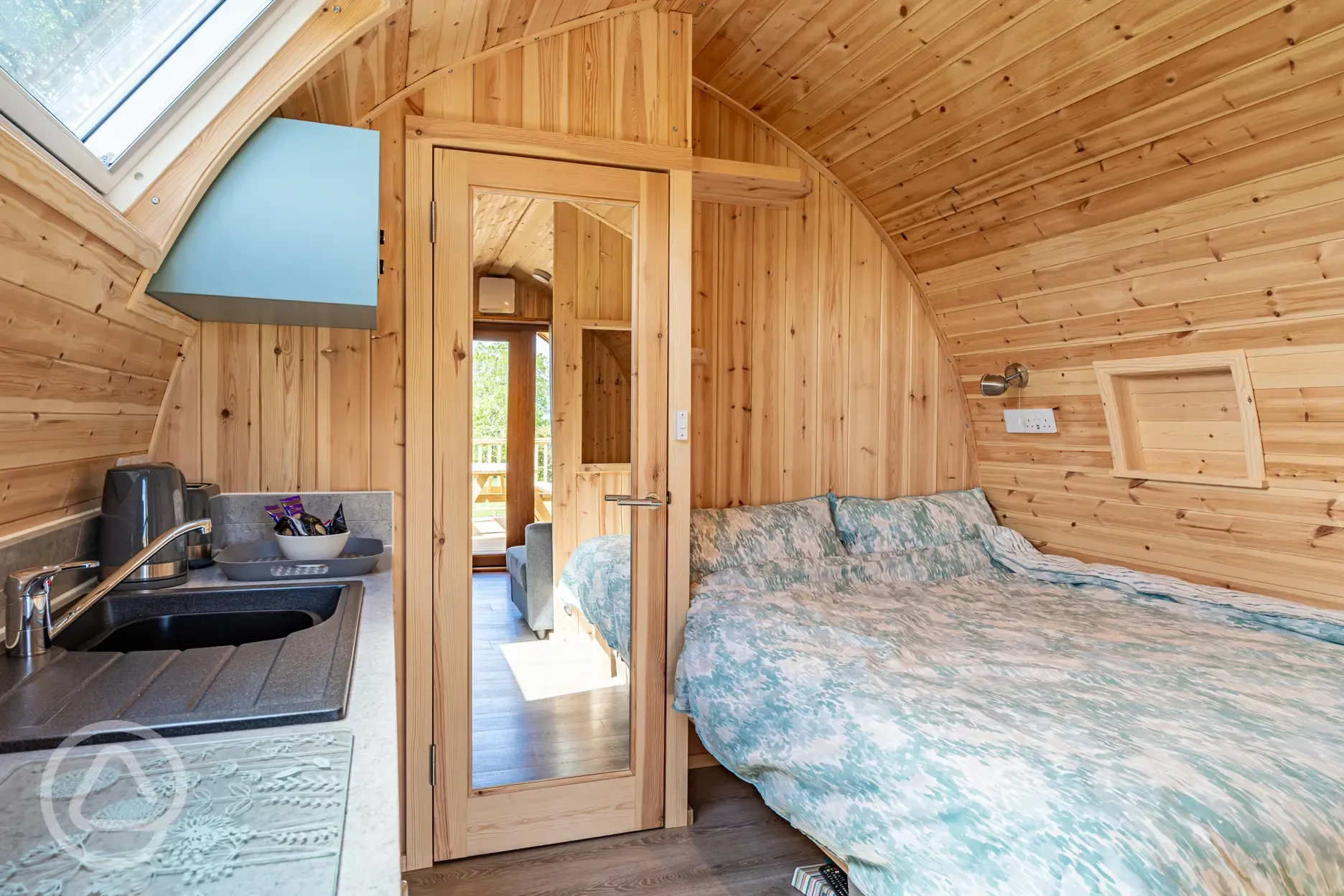 Glamping pod interior