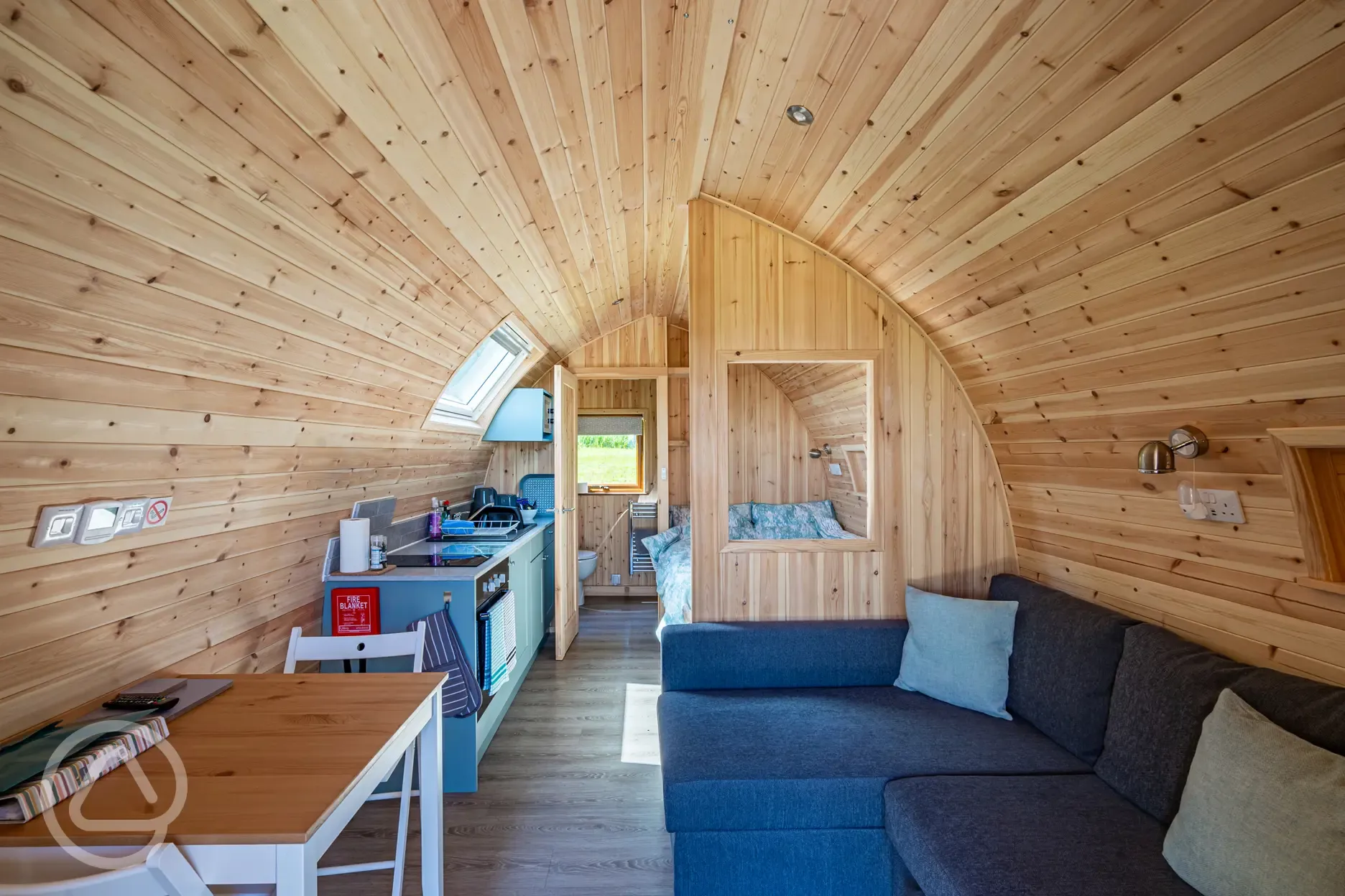 Glamping pod interior