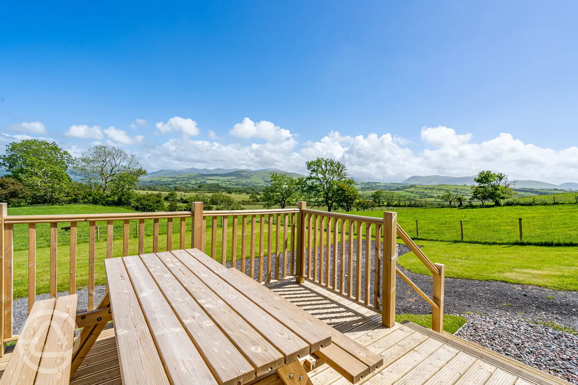 View from the pods decking