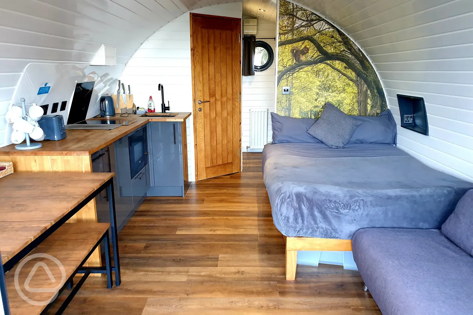 Glamping pod interior