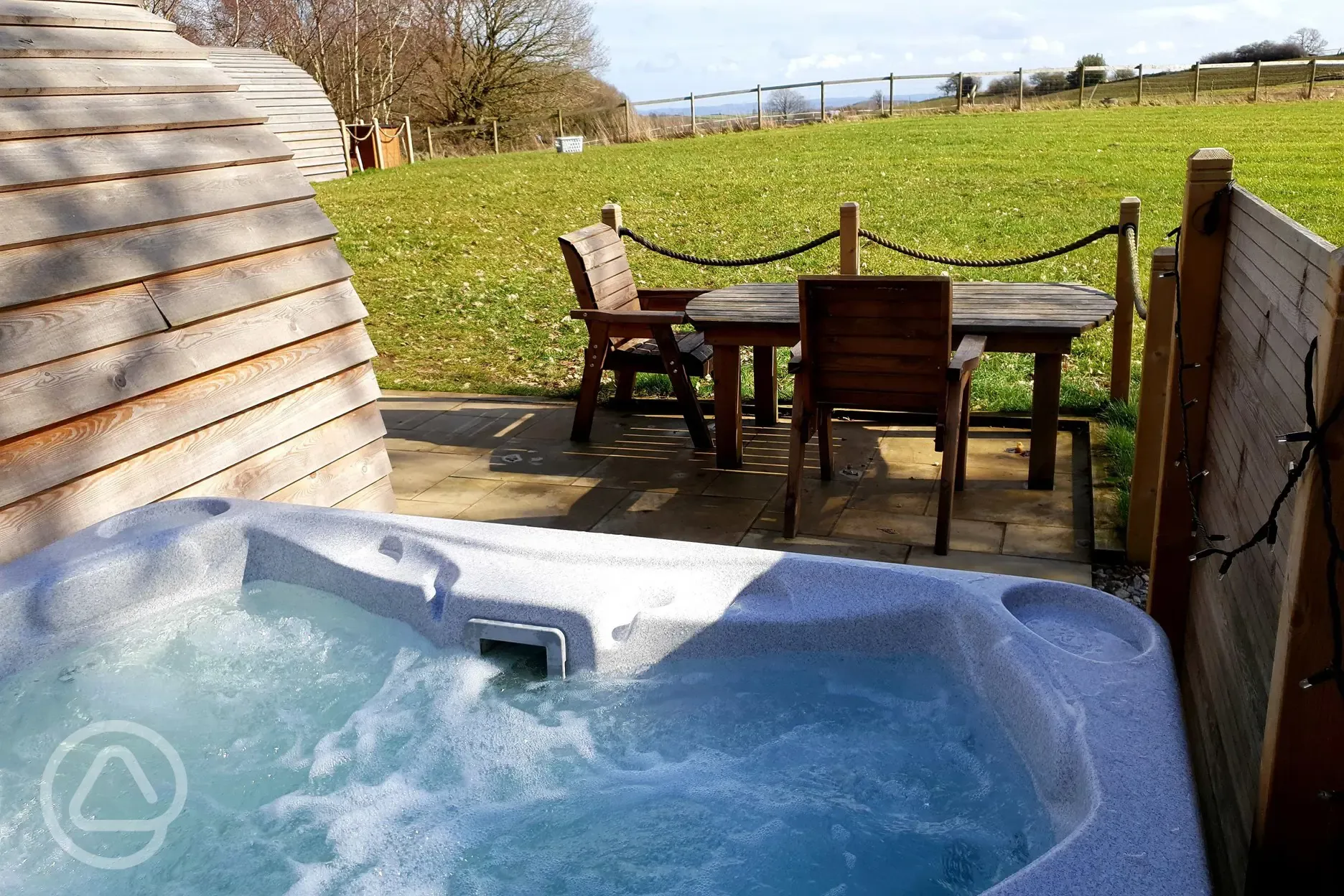 Glamping pod hot tub