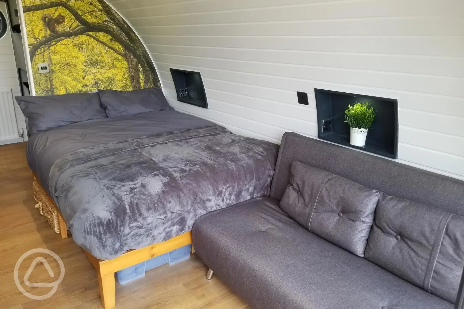 Glamping pod interior