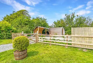 Fenced gated around the ensuite glamping pod