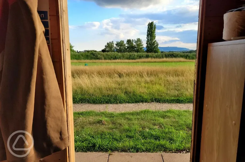 Countryside views from the log pods Countryside views from the log pods