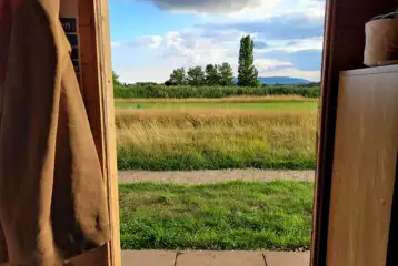 Countryside views from the log pods Countryside views from the log pods