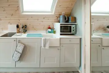 Glamping pod kitchen