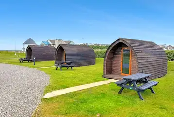 Camping pods at Harbour Side Caravan Site