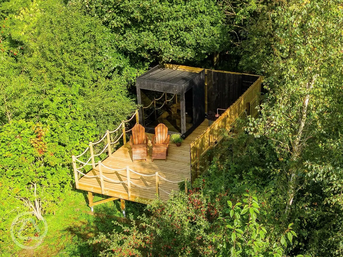 Onsite sauna with decking and outdoor seating Onsite sauna with decking and outdoor seating