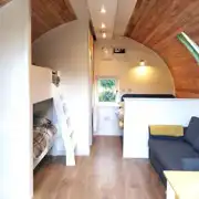 The Den and Roost glamping pod interiors at Auchenhean Pods, sleeping up to six