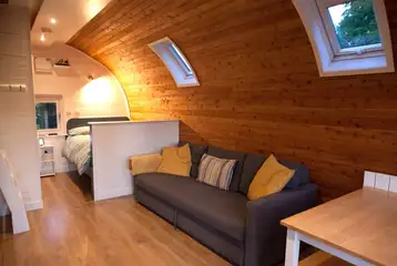The Den and Roost glamping pod interiors at Auchenhean Pods The Den and Roost glamping pod interiors at Auchenhean Pods