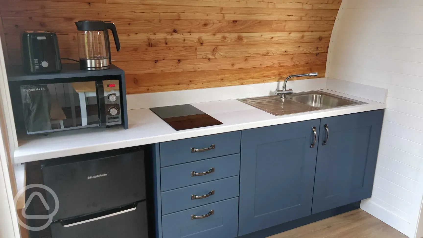 Glamping pod kitchenette