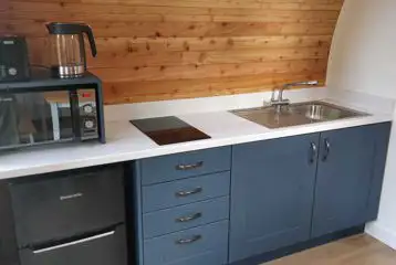 Glamping pod kitchenette